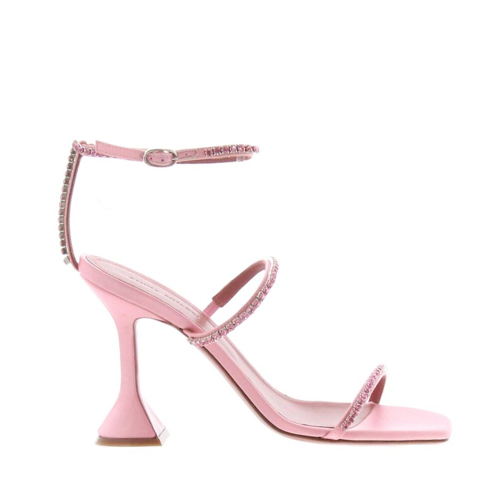 Amina Muaddi Gilda embellished patent leather sandals